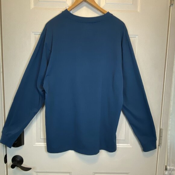 GAP Everyday Long-Sleeve Tee Shirt T-Shirt 100% Cotton Grease Blue NWT Sz L - Picture 2 of 11
